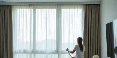 Delicate sheer drape cleaning south-brisbane Matty Curtain Cleaning